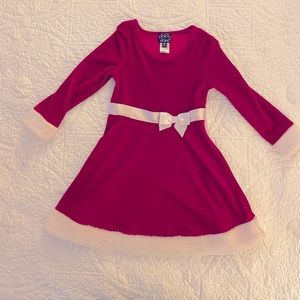 Pink & Violet Girls Santa Dress and Purse set, Size 5